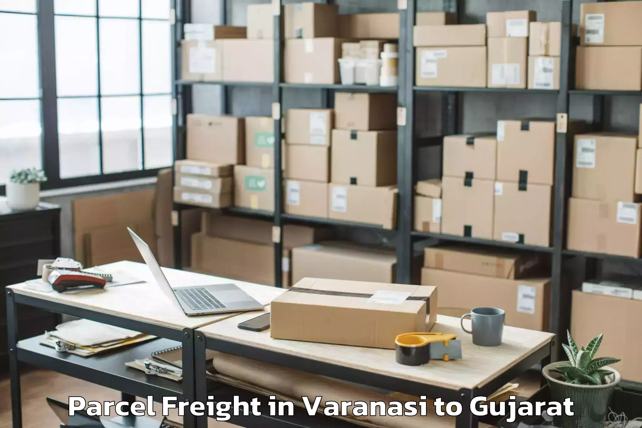 Easy Varanasi to Valod Parcel Freight Booking